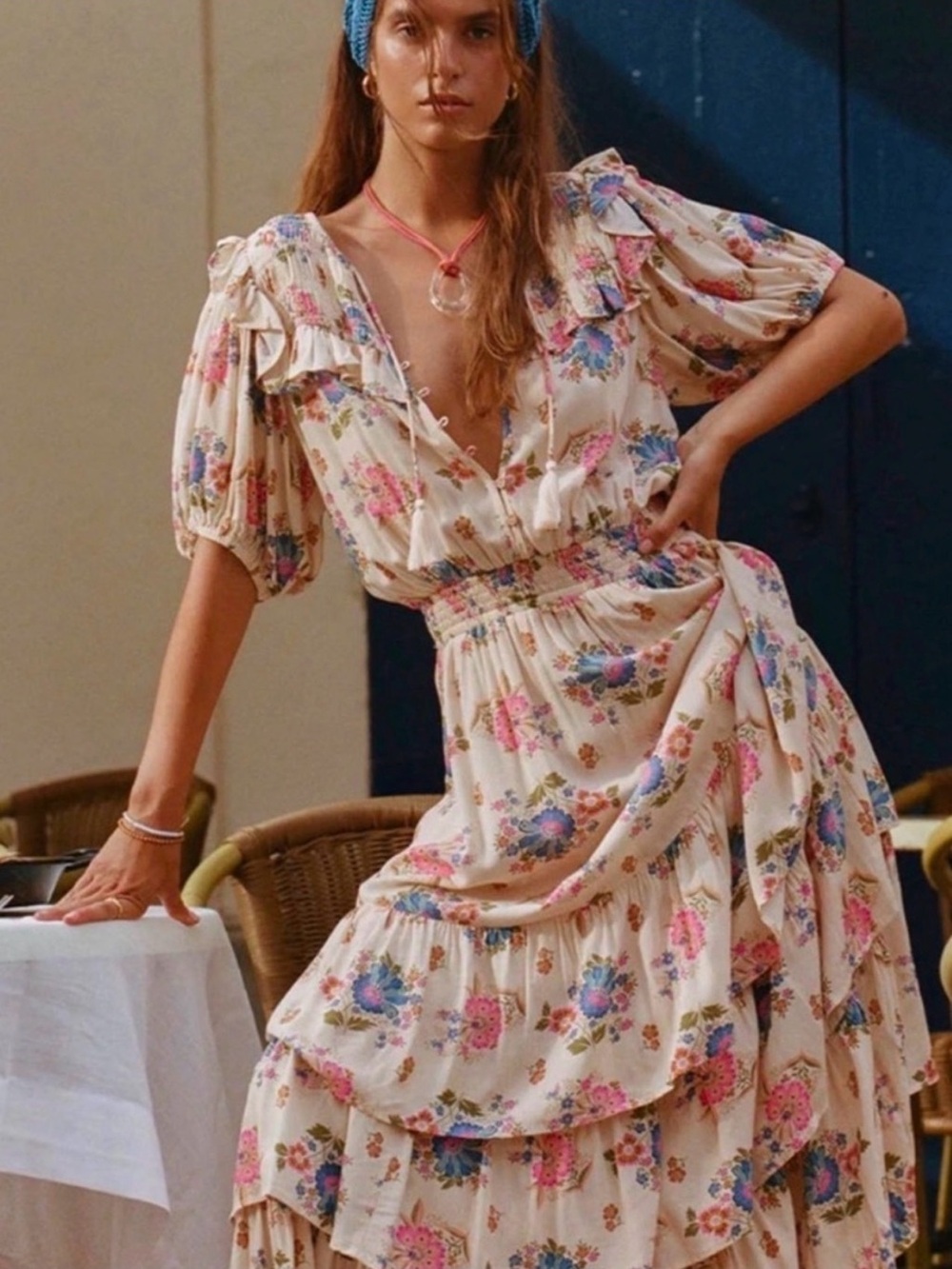 Spell solstice ruffle gown large